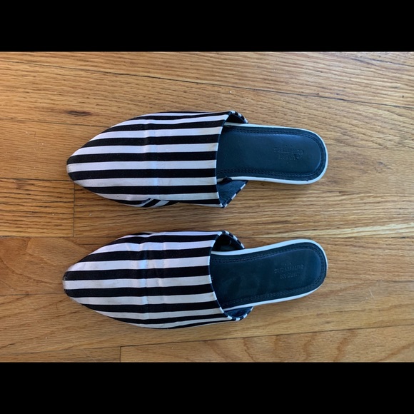 Urban Outfitters Shoes - Black and white stripe slides